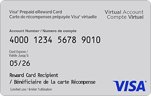 Prepaid Visa* eReward Card Canada - CAD